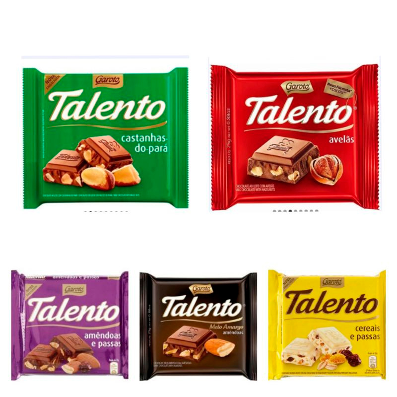 CHOC GAROTO 25G TAB TALENTO MEIO AMAG AMEND
